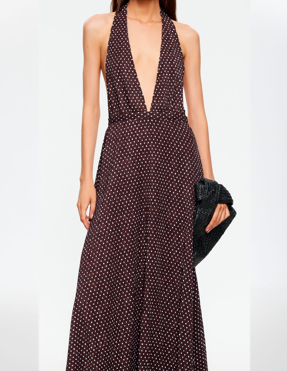 Vestido maxi de fiesta lioness escote v