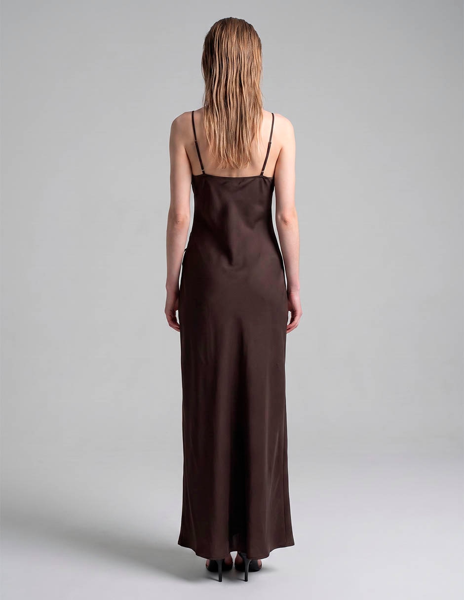 Vestido largo de fiesta escote v 2
