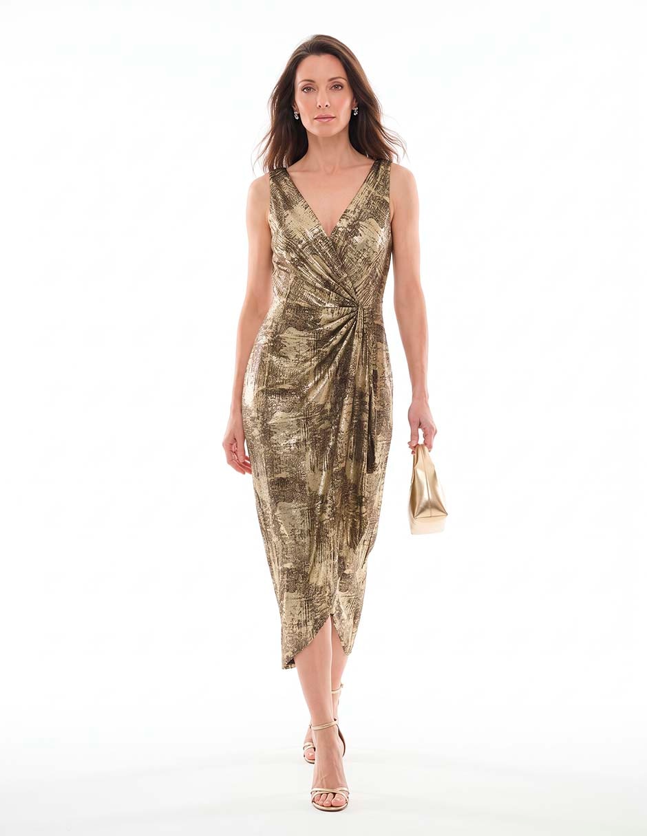 Vestido crop de fiesta escote V