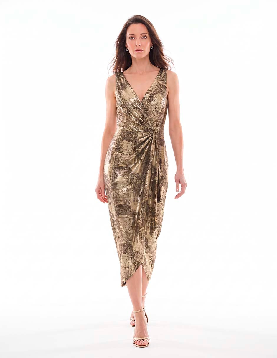 Vestido crop de fiesta escote V