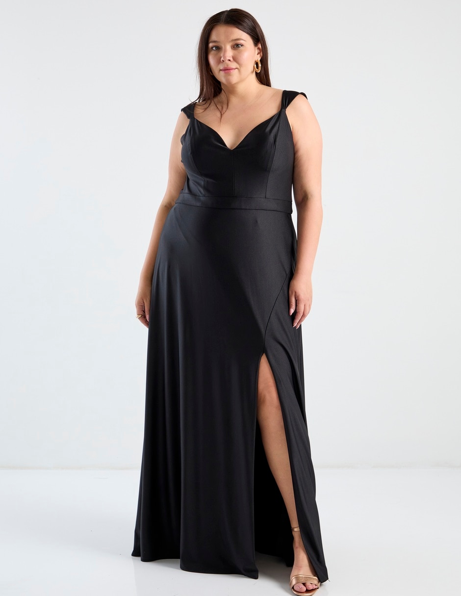 Vestido maxi de fiesta escote v 3