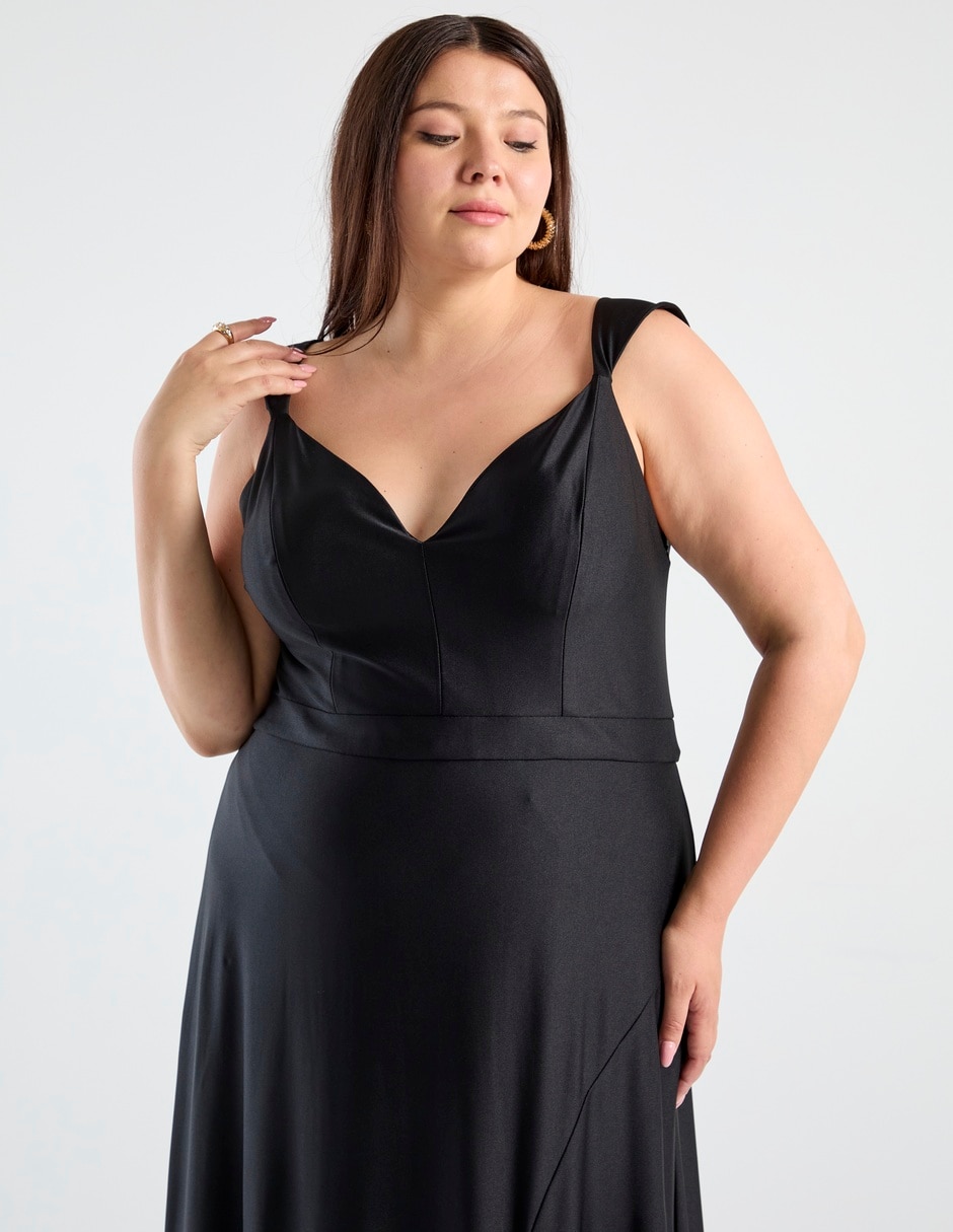 Vestido maxi de fiesta escote v 4