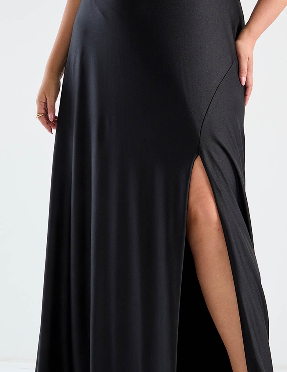Vestido maxi de fiesta escote v 5