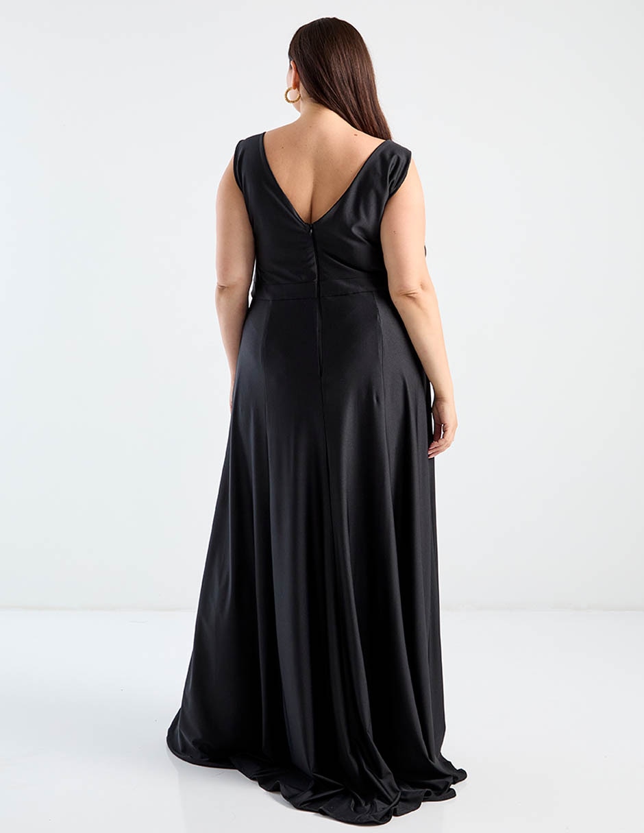 Vestido maxi de fiesta escote v 6