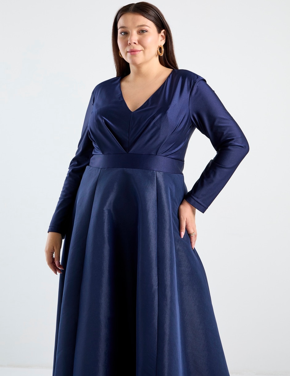 Vestido maxi de fiesta escote v 4