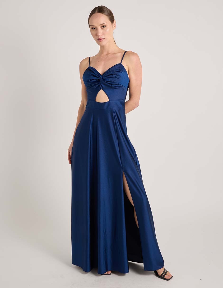 Vestido maxi fiesta escote corazon
