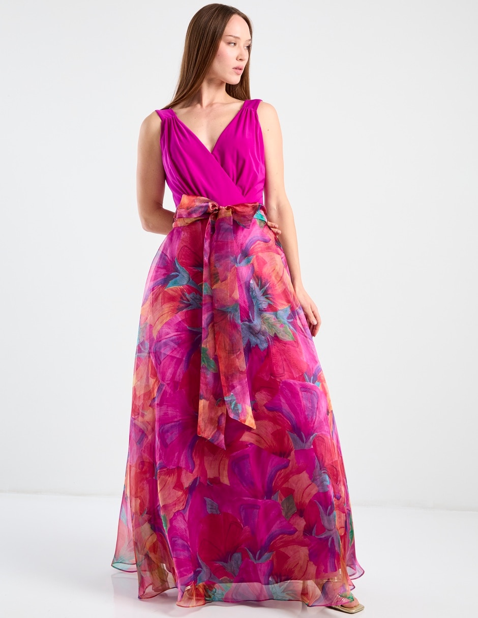 Vestido largo de fiesta escote V 3