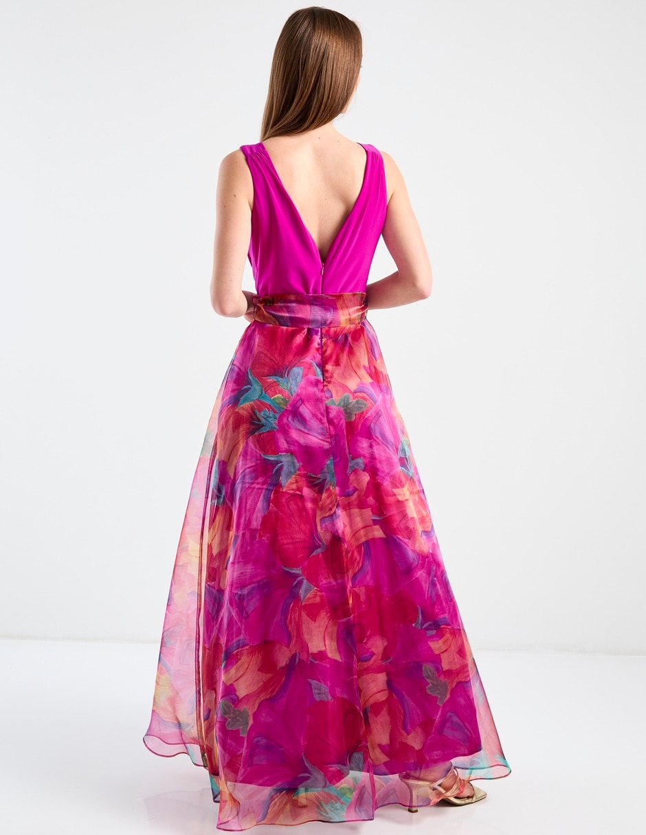 Vestido largo de fiesta escote V 6