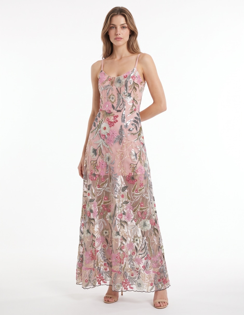 Vestido maxi de fiesta escote medio Vestido maxi de fiesta escote medio