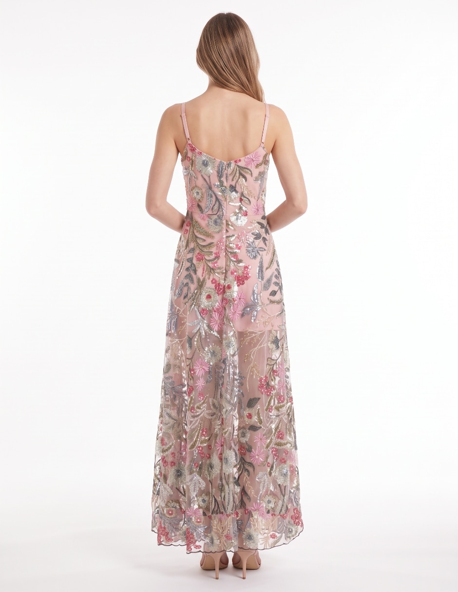 Vestido maxi de fiesta escote medio 2