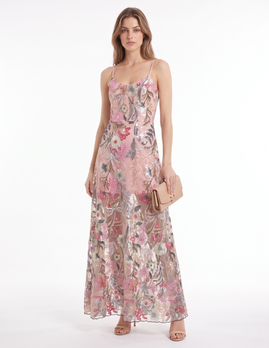 Vestido maxi de fiesta escote medio 3