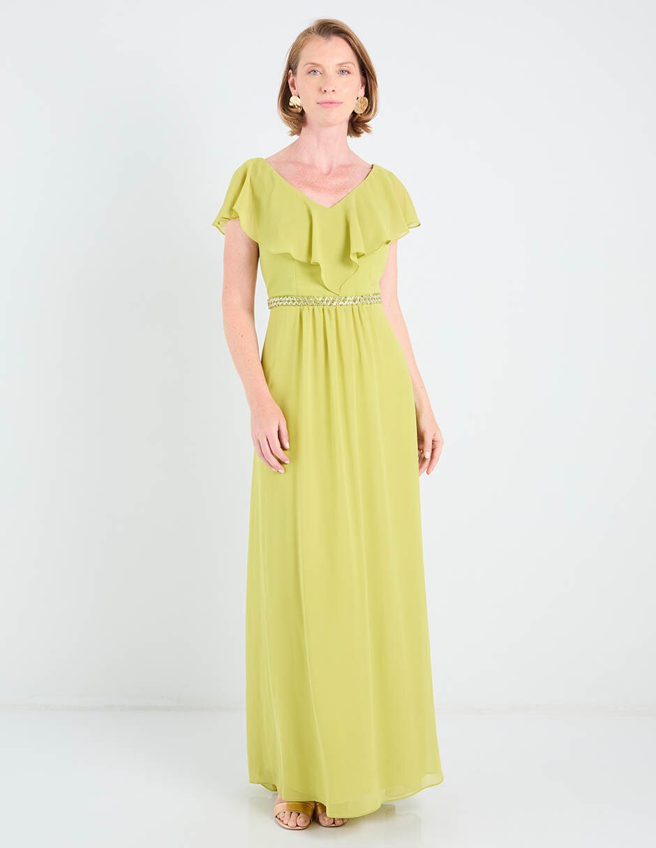 Vestido largo de fiesta Damaia Atelier escote V