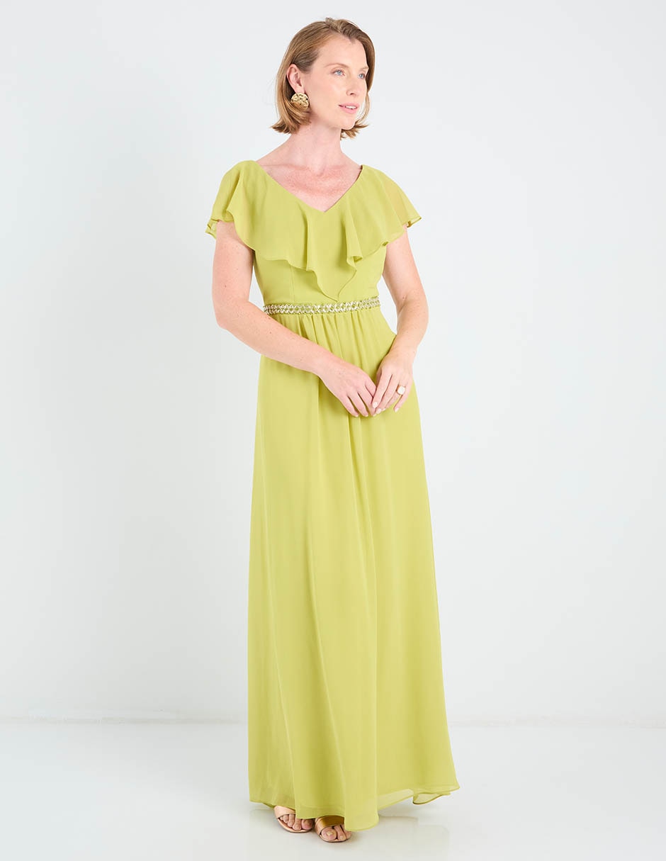 Vestido largo de fiesta escote V 3