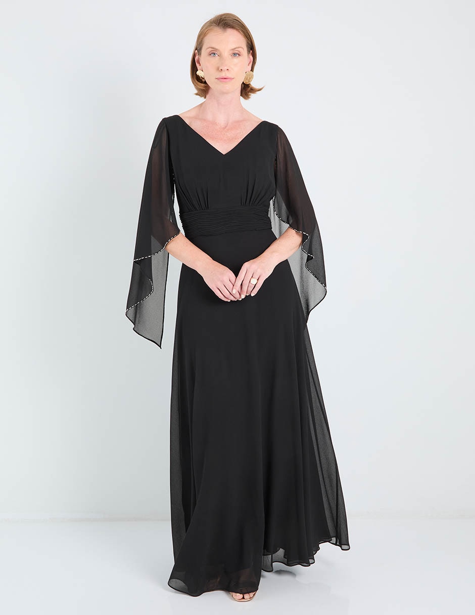 Vestido maxi de fiesta escote v 2
