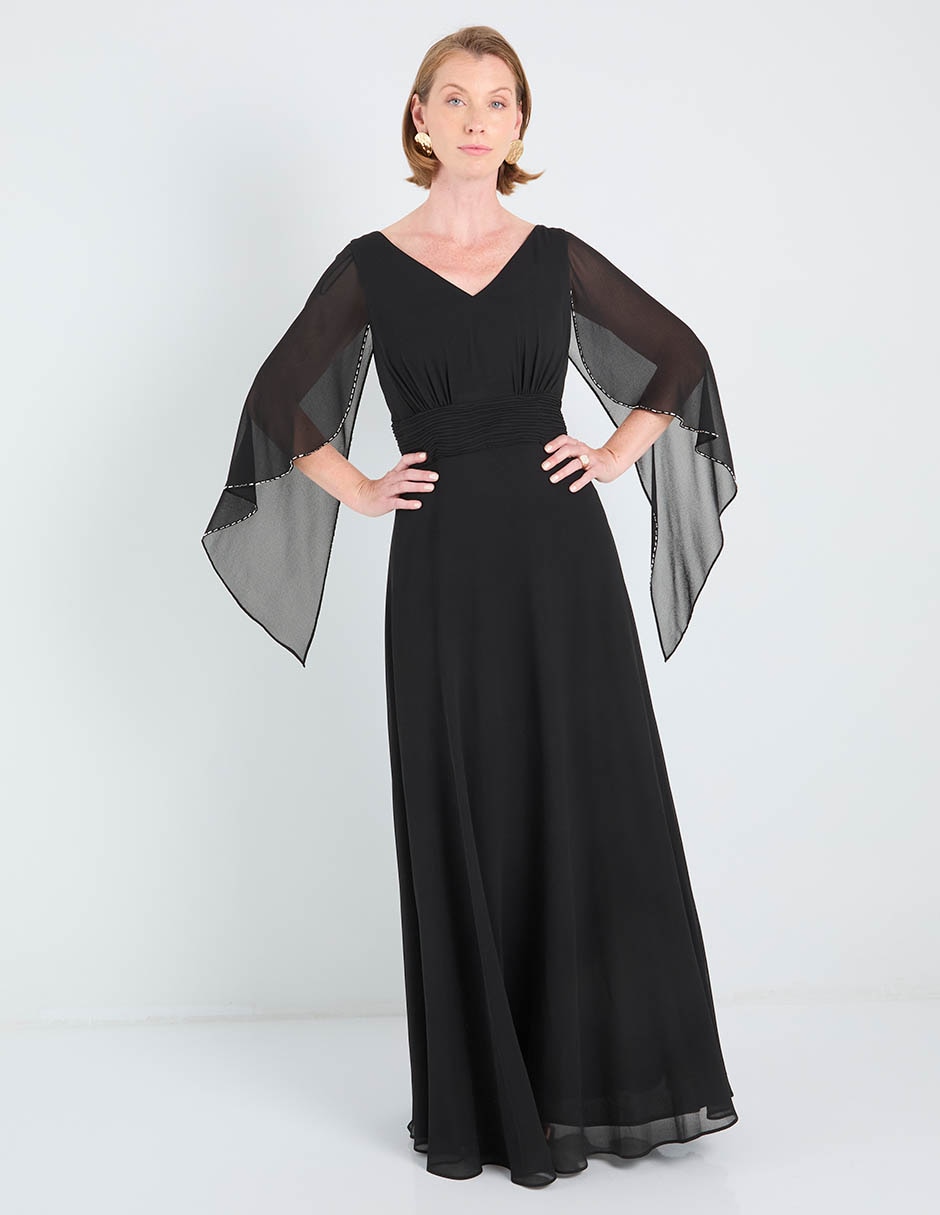 Vestido maxi de fiesta escote v 3