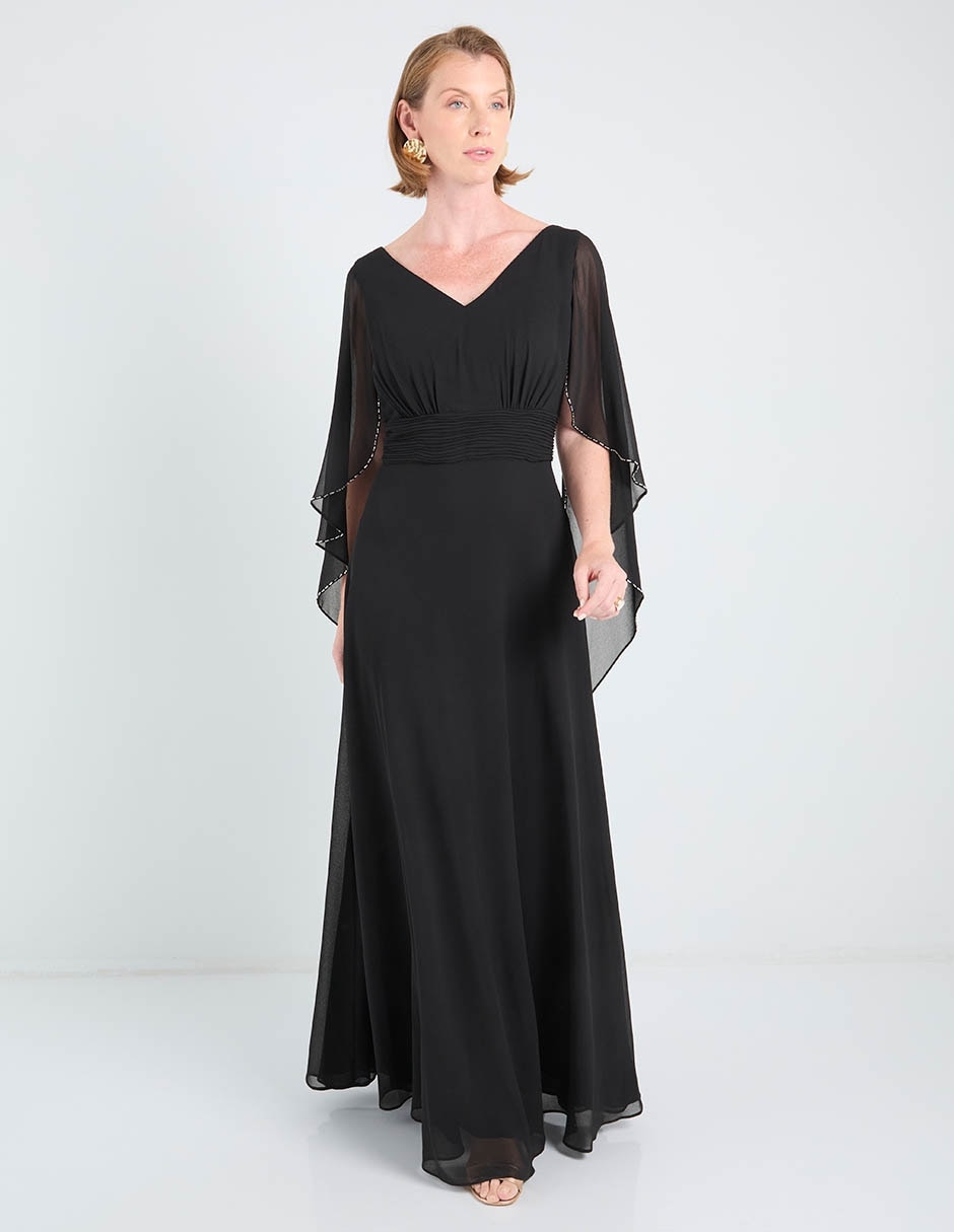 Vestido maxi de fiesta damaia atelier escote v