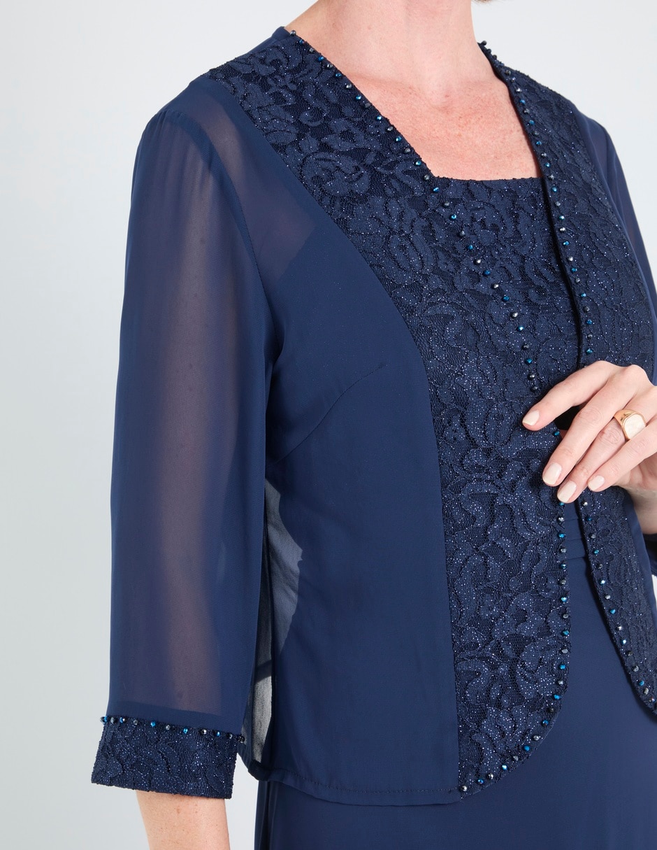 Vestido largo de fiesta damaia atelier escote medio