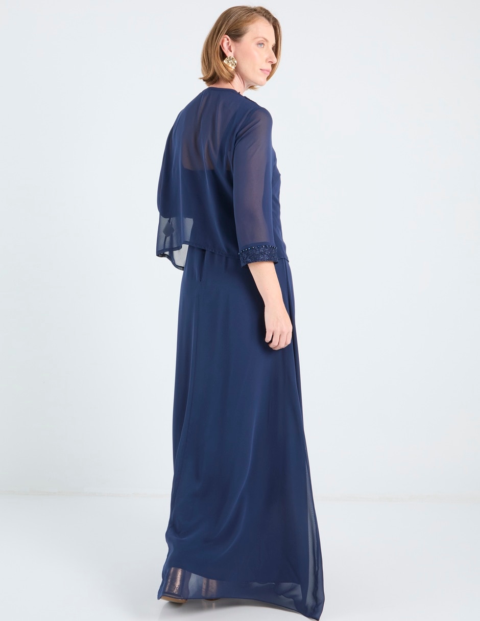 Vestido largo de fiesta damaia atelier escote medio