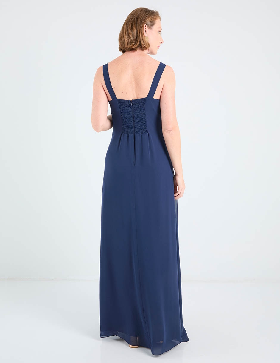 Vestido largo de fiesta damaia atelier escote medio