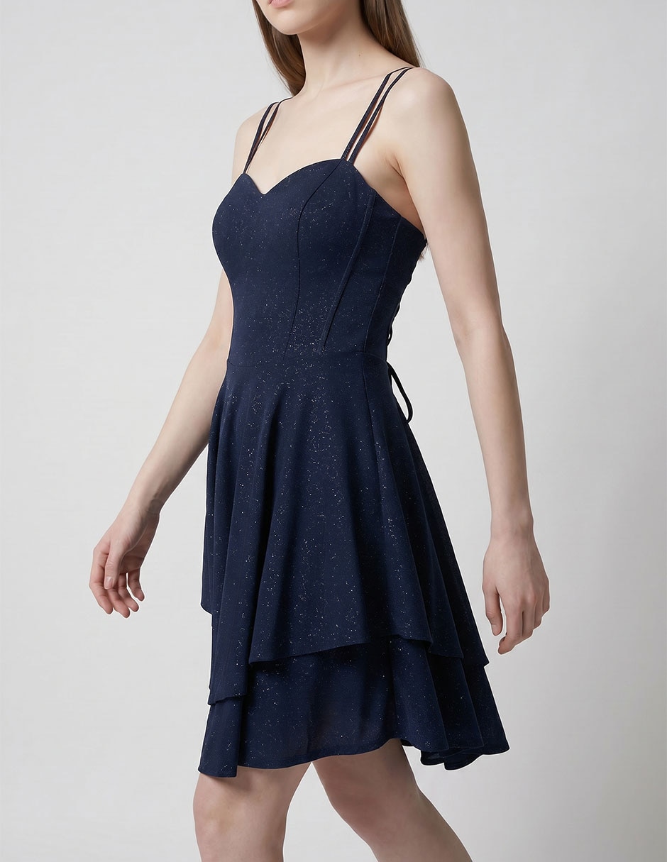Vestido corto de fiesta escote cuadrado para mujer 4