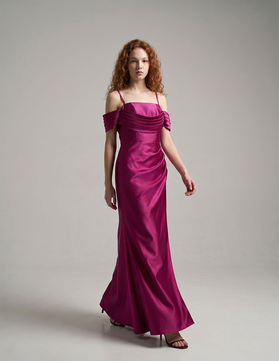 Vestido largo de fiesta escote Cuadrado Vestido largo de fiesta escote Cuadrado