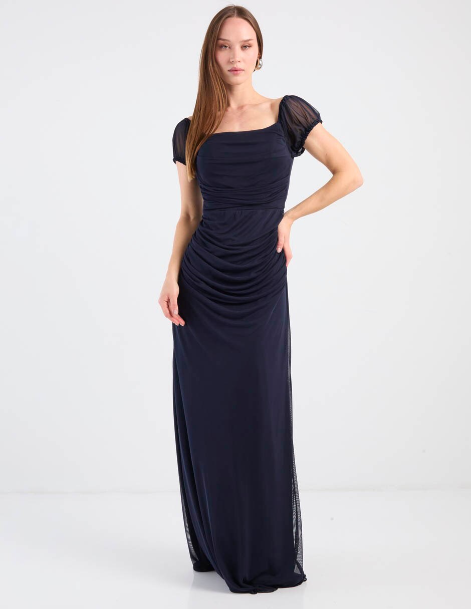 Vestido maxi de fiesta bridgerton escote cuadrado