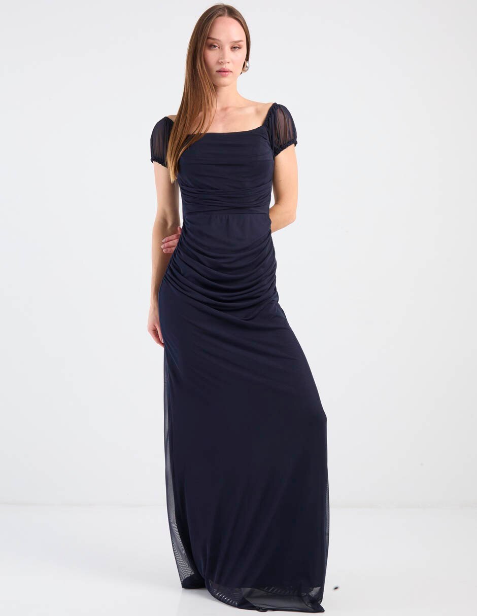 Vestido maxi de fiesta bridgerton escote cuadrado