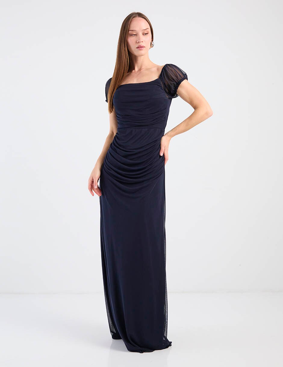 Vestido maxi de fiesta bridgerton escote cuadrado