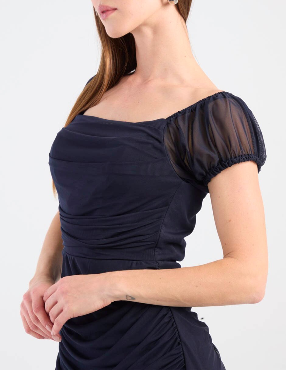 Vestido maxi de fiesta bridgerton escote cuadrado