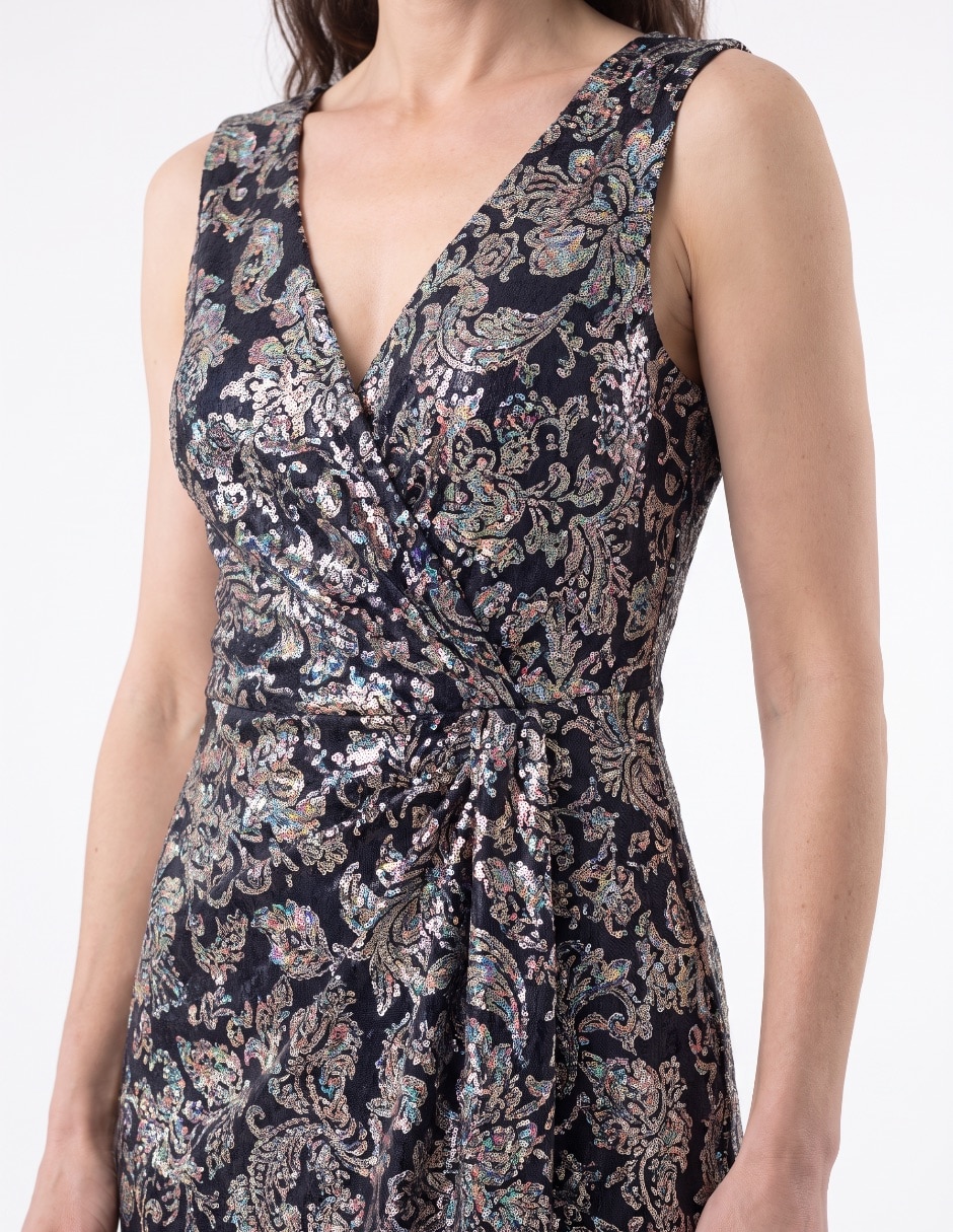 Vestido maxi de fiesta escote medio 4