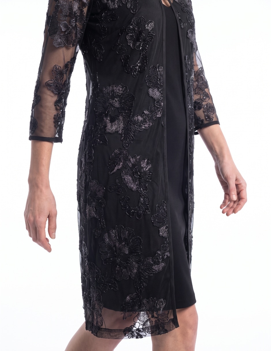 Vestido a la rodilla de fiesta escote medio 4