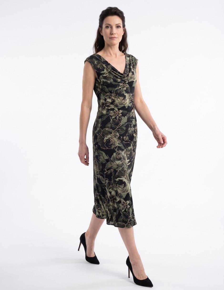 Vestido midi de fiesta escote medio Vestido midi de fiesta escote medio