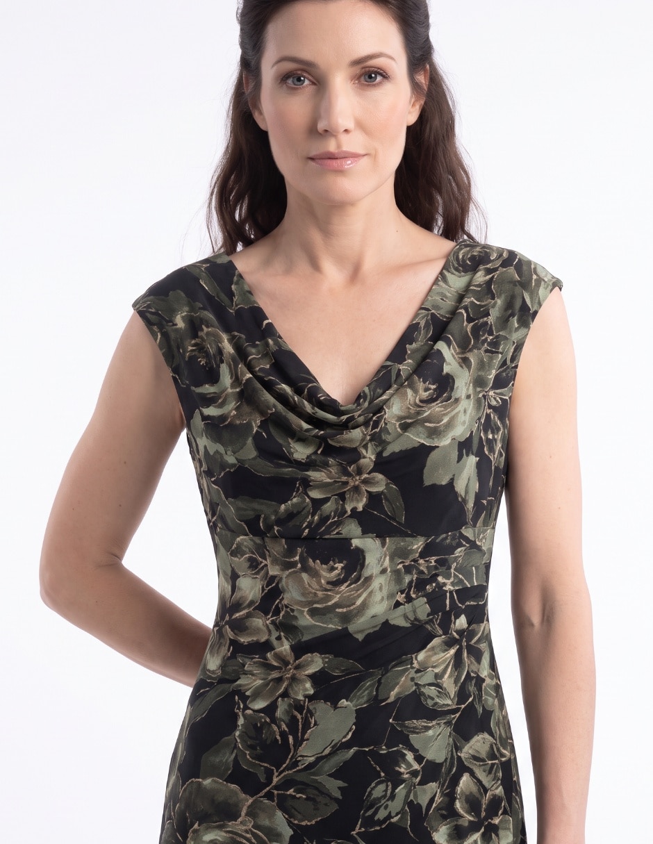 Vestido midi de fiesta escote medio 3