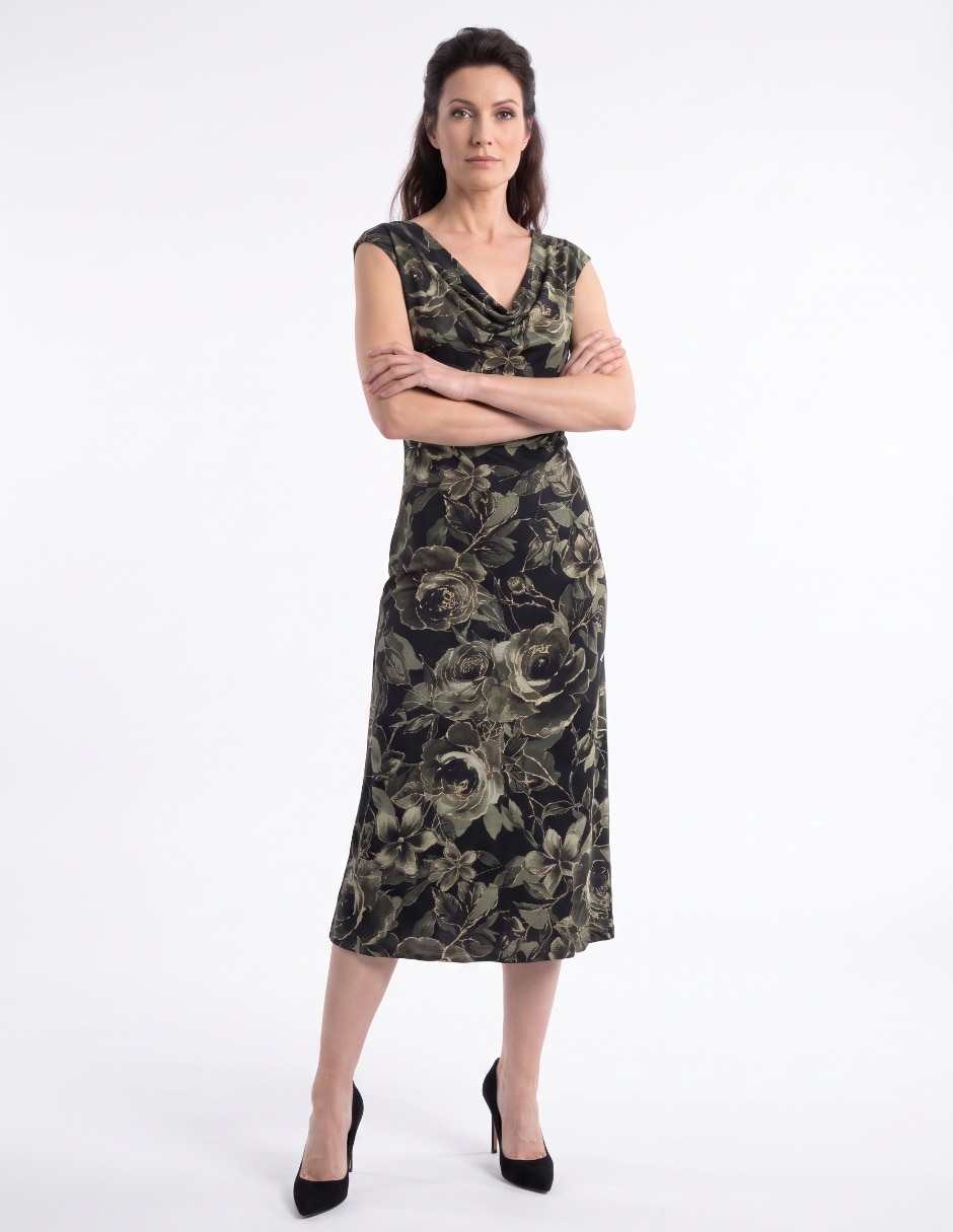 Vestido midi de fiesta escote medio 4