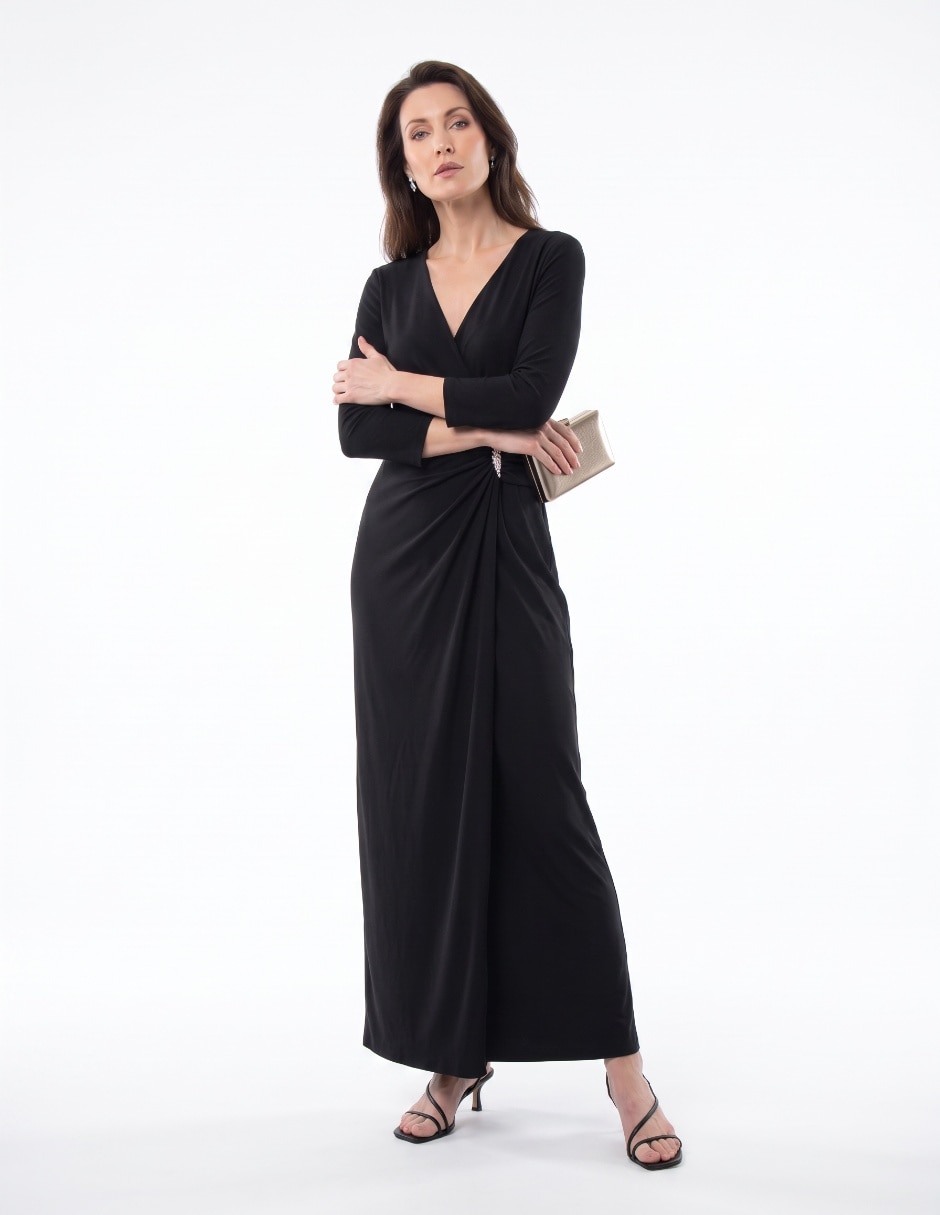 Vestido maxi de fiesta escote medio 4