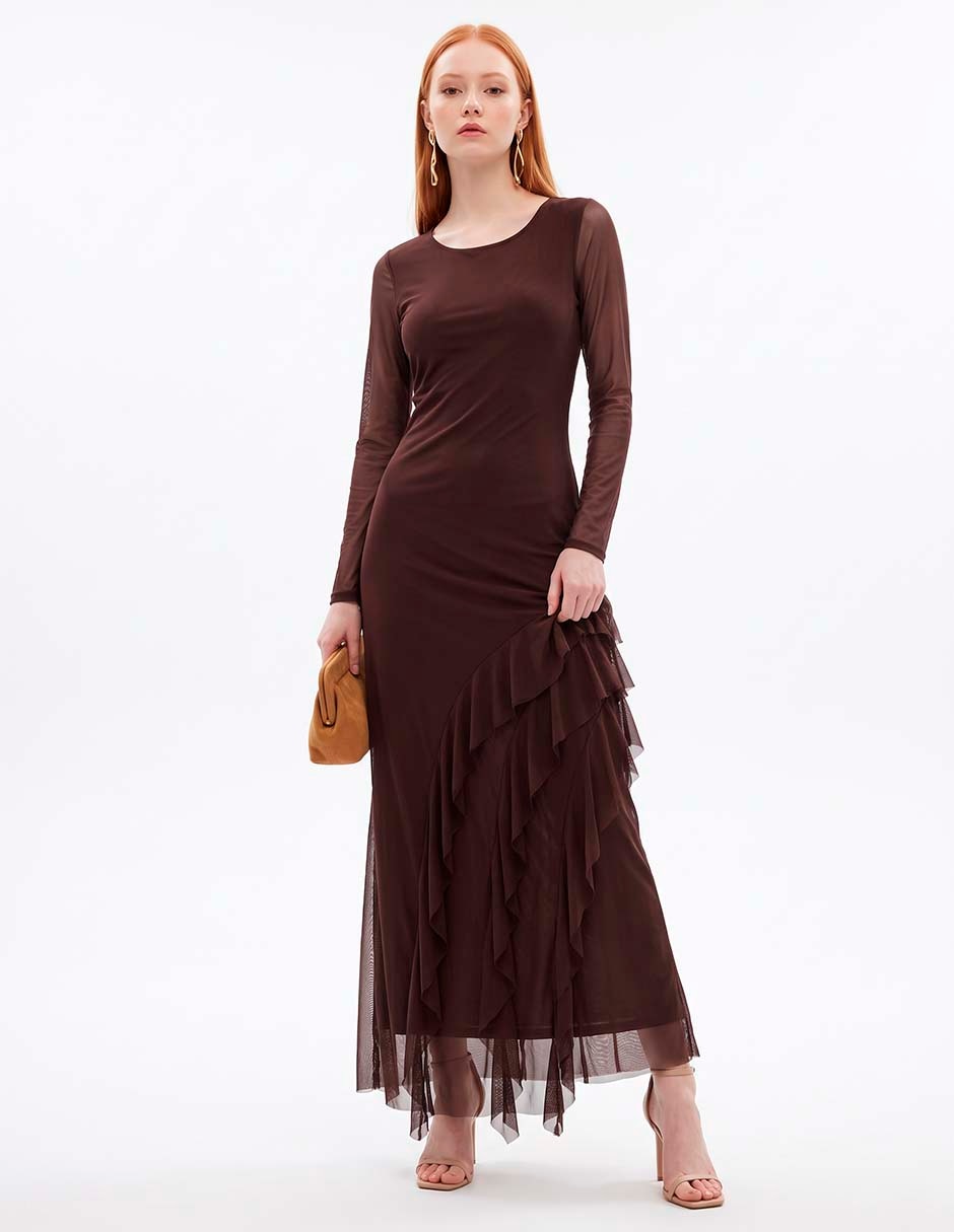 Vestido largo de fiesta escote medio Vestido largo de fiesta escote medio