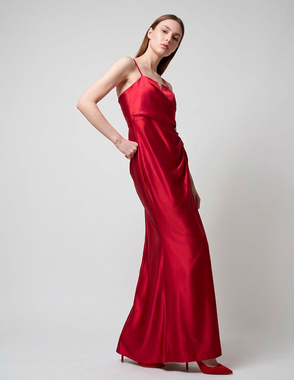 Vestido maxi de fiesta escote cuadrado Vestido maxi de fiesta escote cuadrado