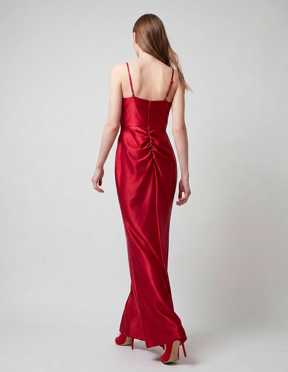 Vestido maxi de fiesta escote cuadrado 2