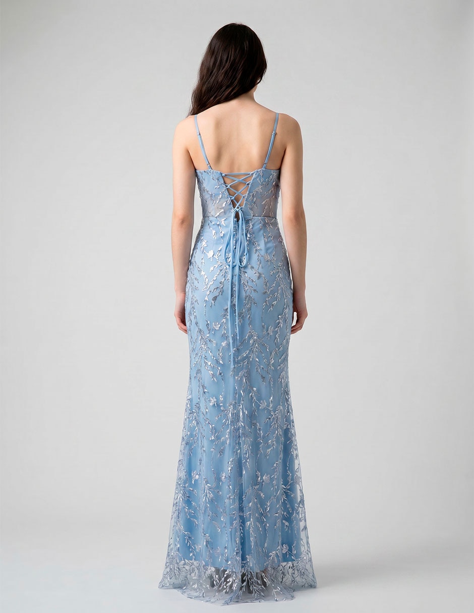 Vestido maxi de fiesta escote corazón 3
