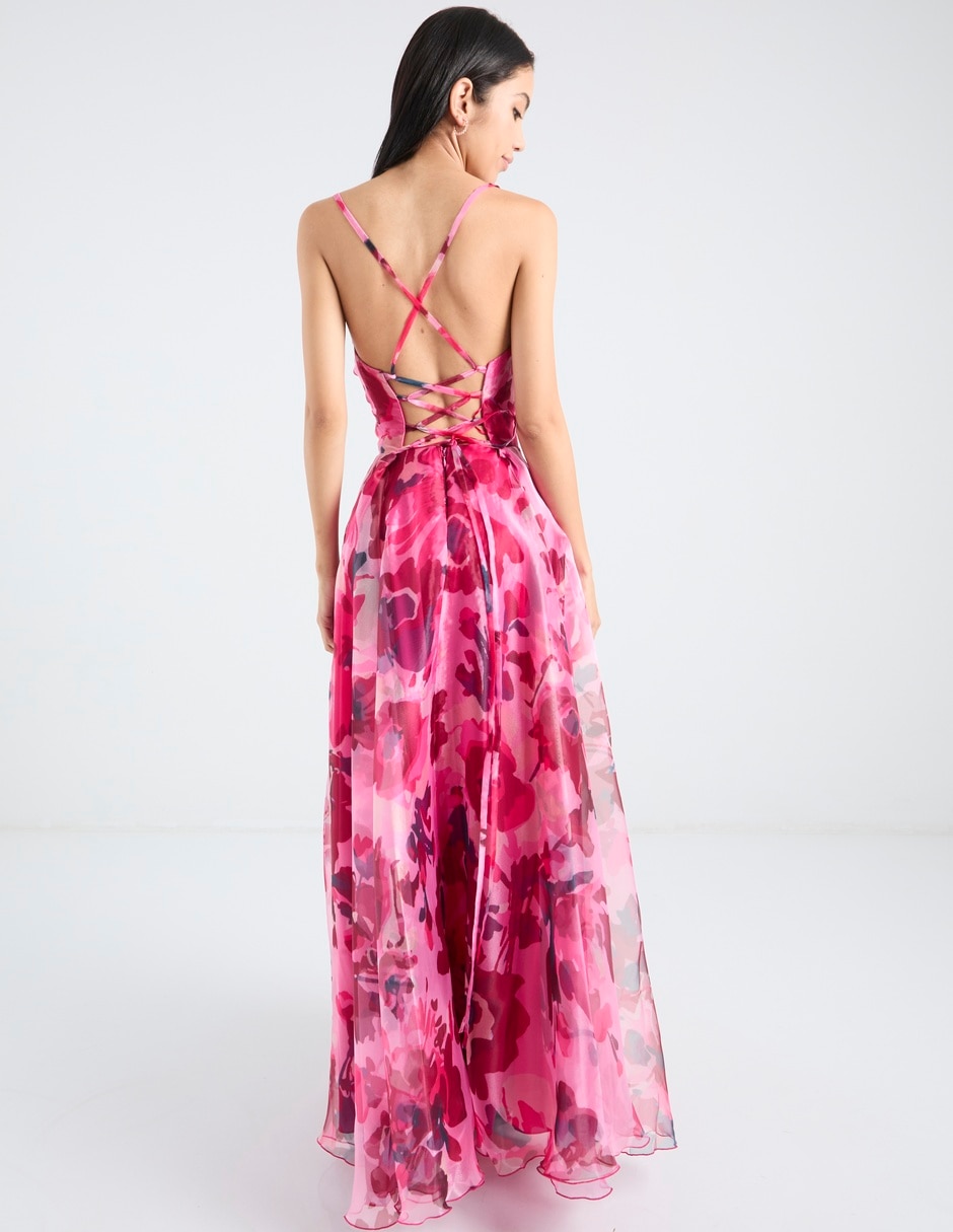 Vestido maxi de fiesta espalda cruzada 6