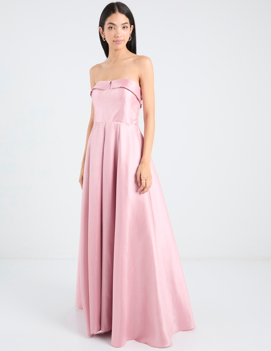 Vestido maxi de fiesta escote Bardot 5