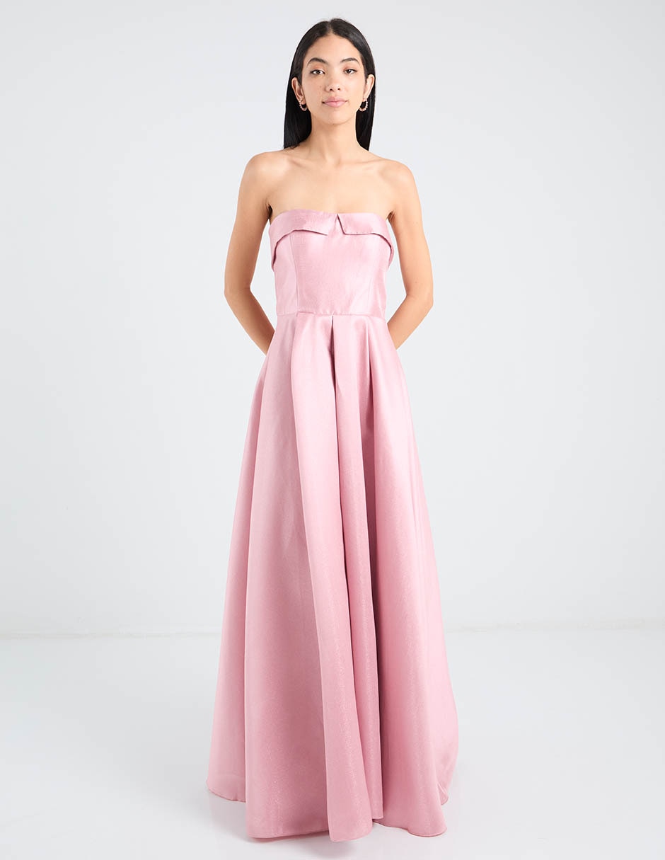 Vestido maxi de fiesta escote Bardot
