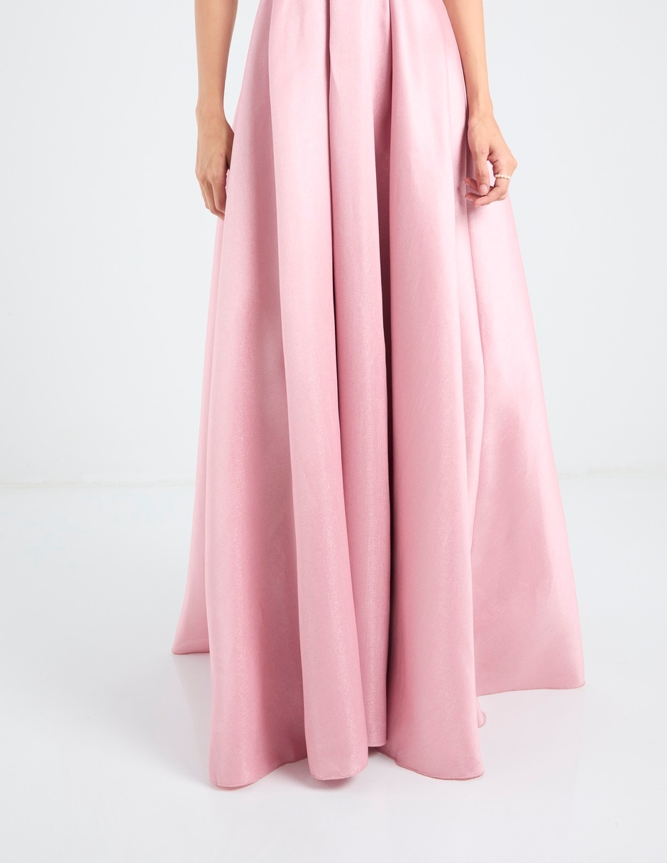 Vestido maxi de fiesta escote Bardot