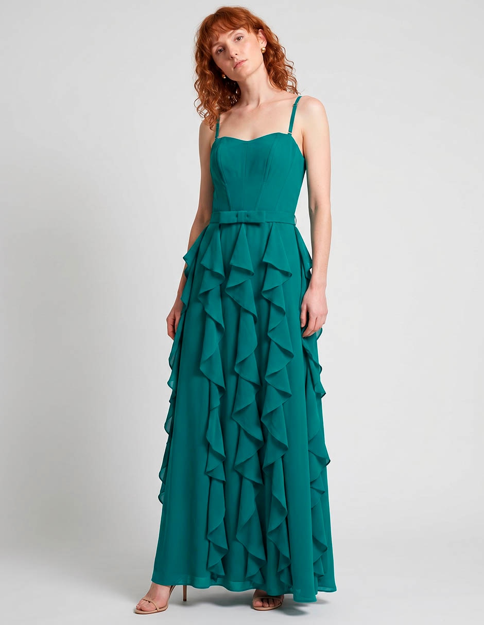 Vestido largo de fiesta escote espalda abierta