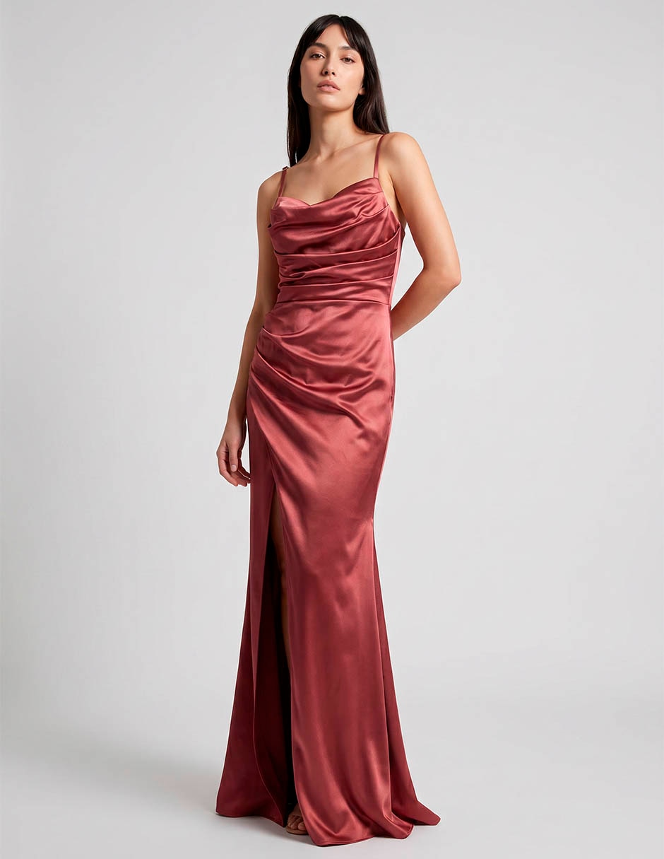 Vestido maxi de fiesta espalda cruzada