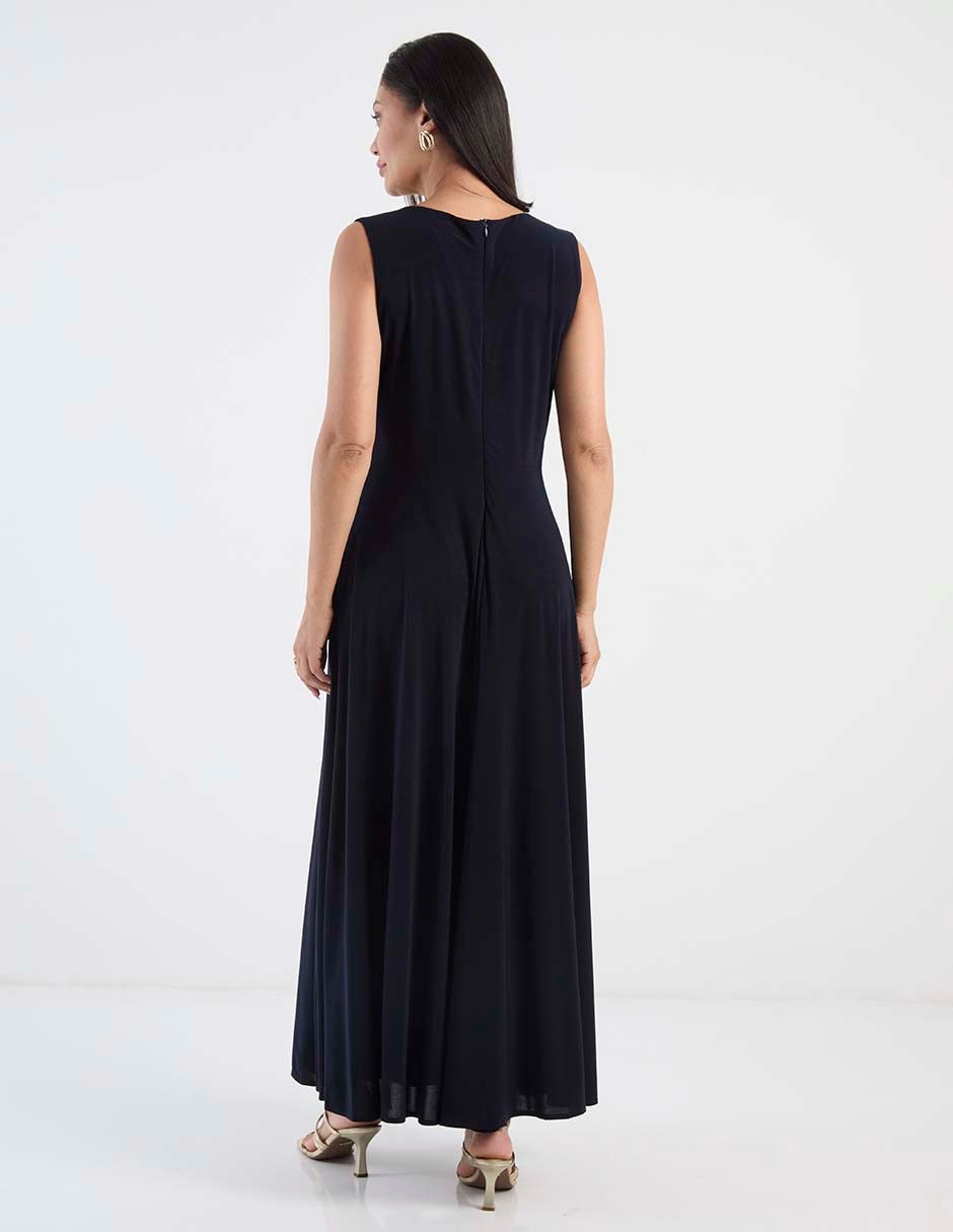 Vestido largo de fiesta escote V para mujer 2
