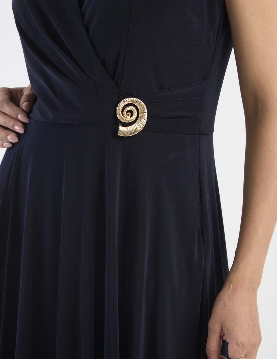 Vestido largo de fiesta escote V para mujer 5