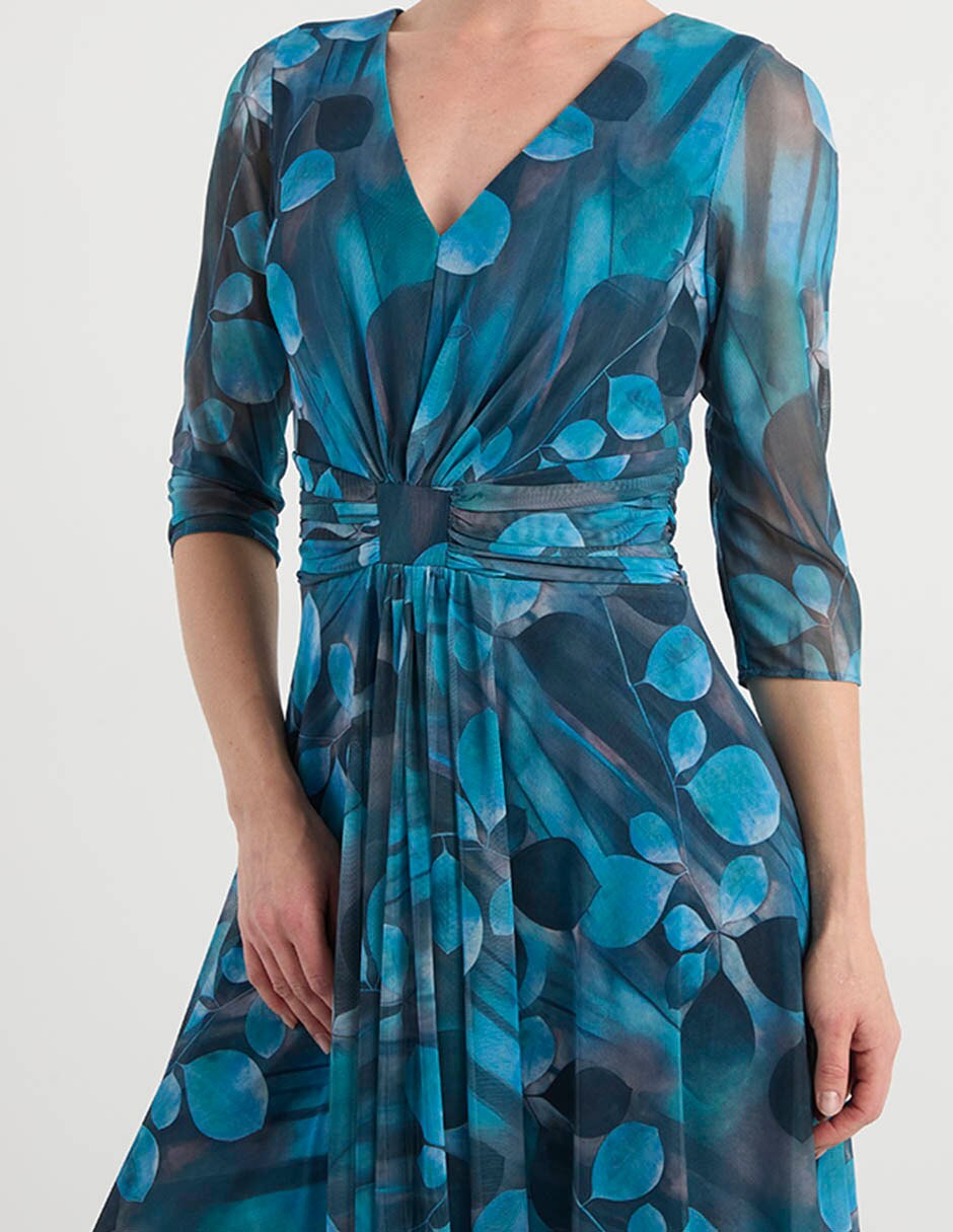 Vestido largo de fiesta karen olivier escote v