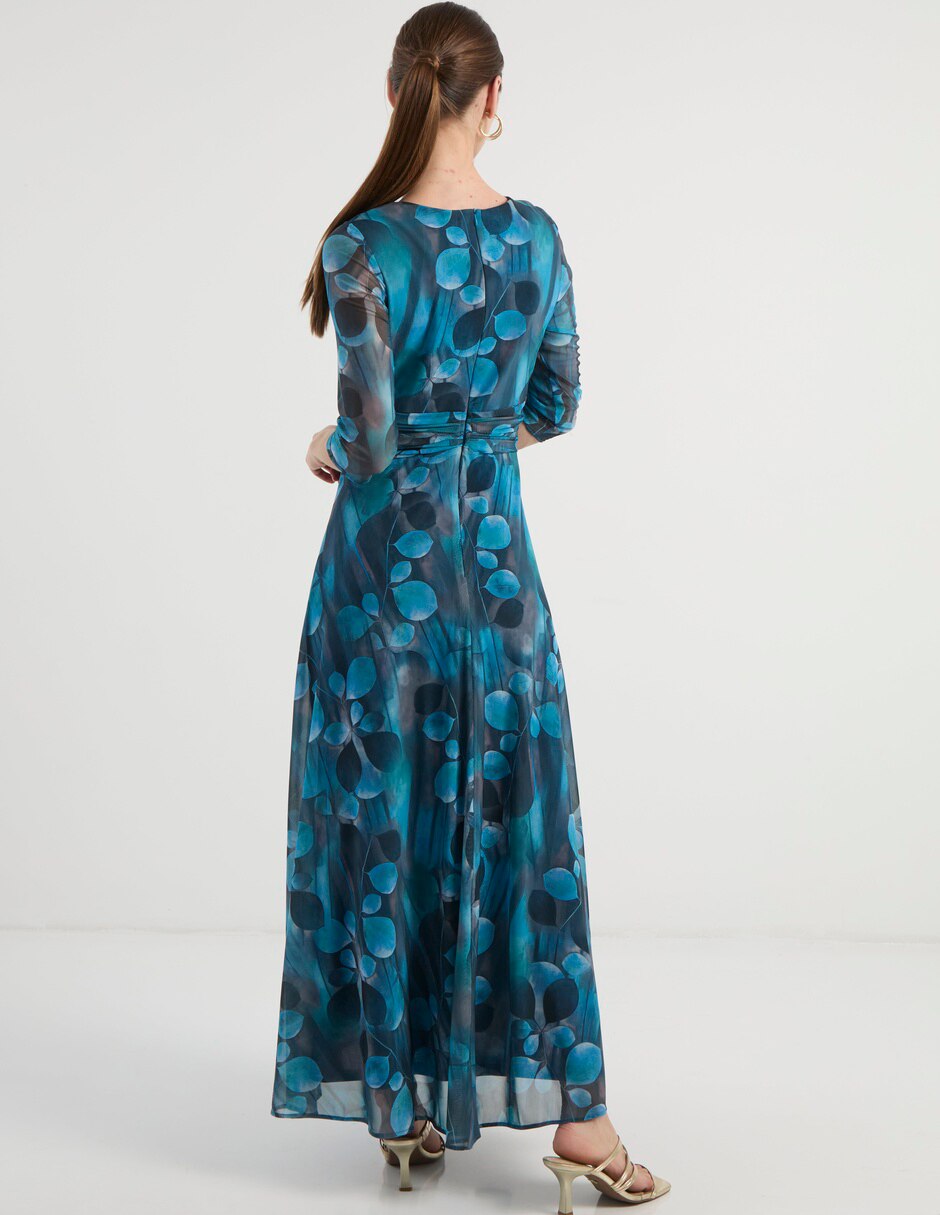 Vestido largo de fiesta karen olivier escote v