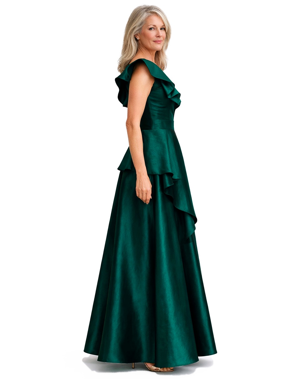 Vestido largo fiesta escote regular 4